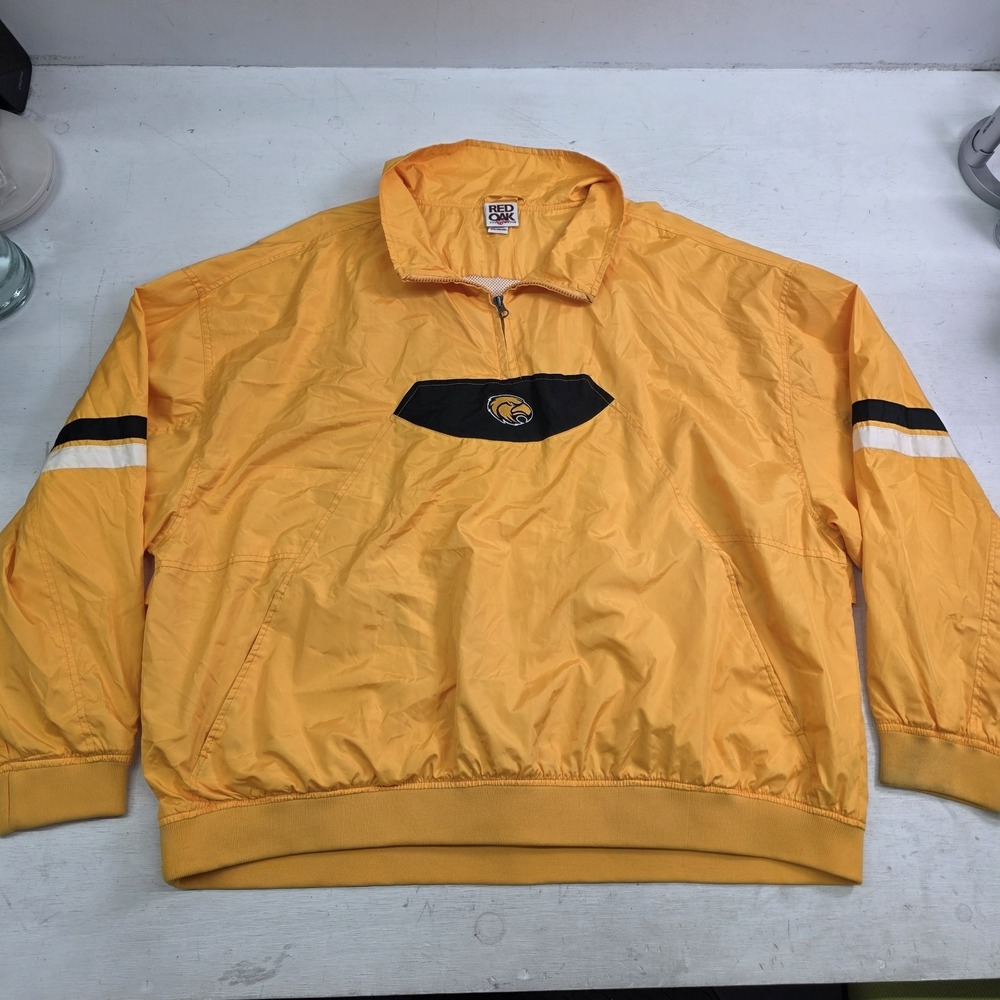 Red Oak NCAA Southern‎ Miss Golden Eagles 1/4 Zip Yellow Windbreaker Jacket 3XL